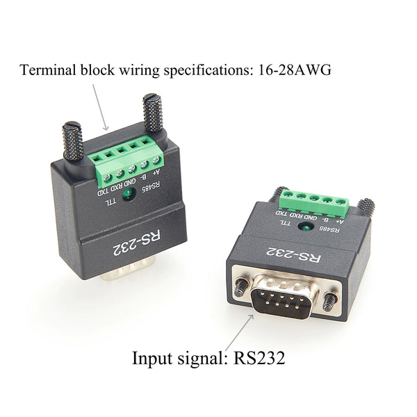 DB9 Male&Female RS232 to RS485 RS422 Adapter Converter D-Sub 9 Pin DB9 Male connector-1 Pcs