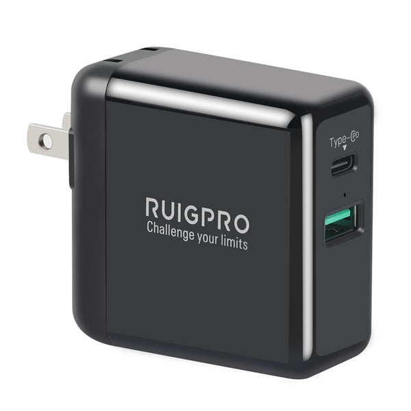 RUIGPRO 5V 3A QC 3.0 + PD Quick Charger Power Adapter for DJI OSMO Action, US Plug, Power Adapter