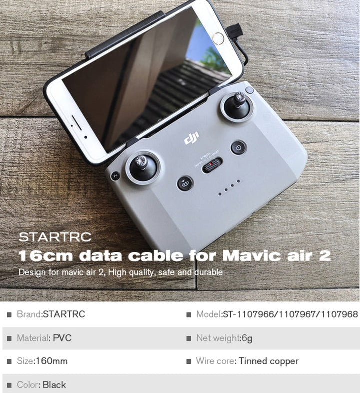 STARTRC ForDJIMavic Air 2 Type-C / USB-C to 8 Pin Dual-way Transmission Data Dedicated Connect Cable, Length: 16cm