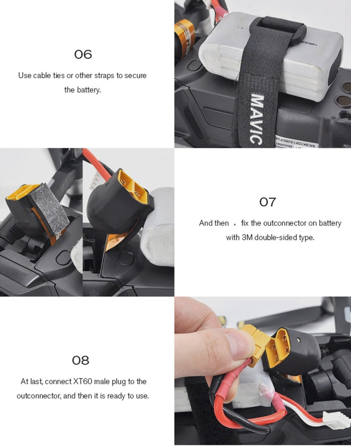 STARTRC 5 in 1 Height Extender Damping Landing Leg Brackets + External Power Supply Delay forDJIMavic Air