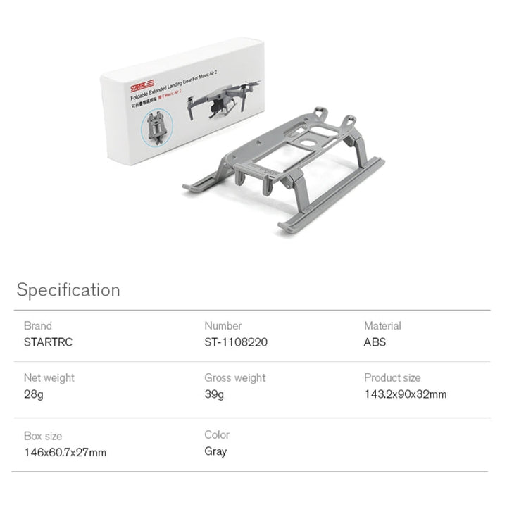 STARTRC Folding Anti-fall Anti-dirt Heightened Landing Gear Training Rack forDJIMavic Air 2 / Air 2S