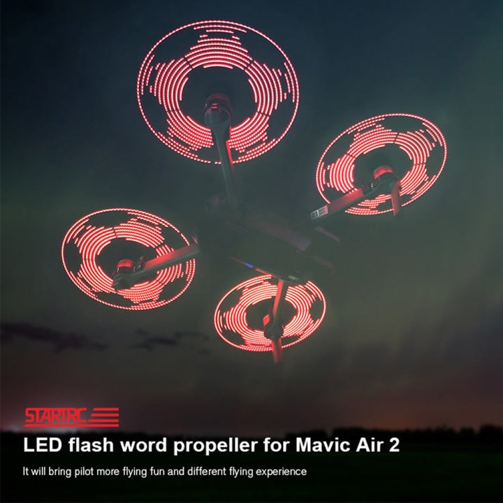 STARTRC 1 Pair Foldable Color LED DIY Flash Editable Word Lamp Propellers forDJIMavic Air 2