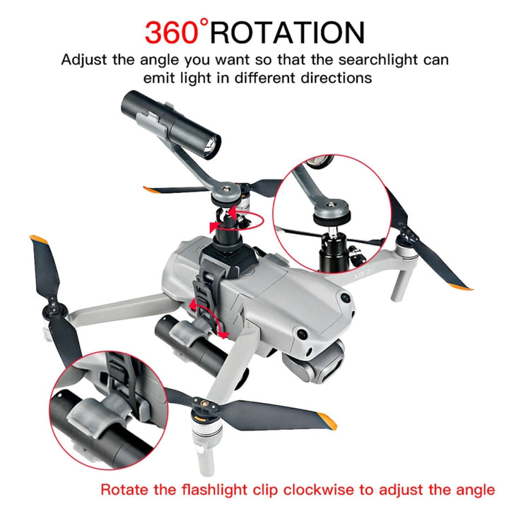 RCSTQ Expansion Buckle Bracket Flashlight Night Flight Kit forDJIMavic Air 2 / Air 2S /Mavic 2 / Autel EVO 2 / Femi X8 SE Drone, Triple Flashlight