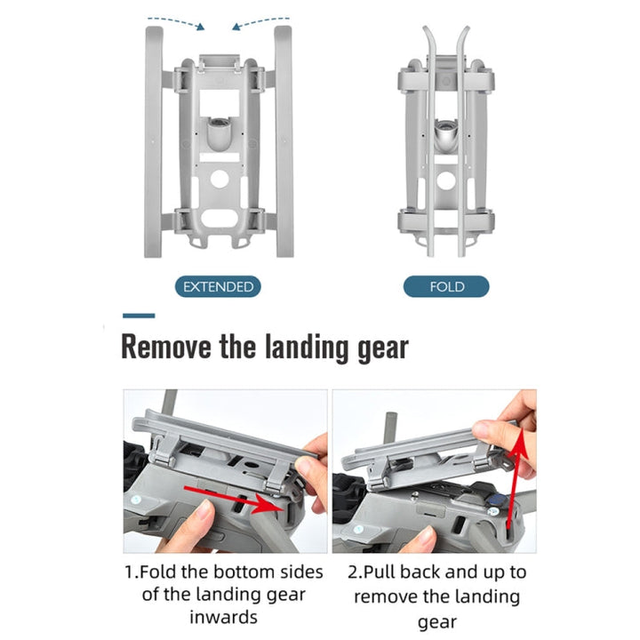 STARTRC forDJIMavic Air 2 Foldable Quick Release Anti-collision Landing Gear Height Extender Holder with LED Night Indicator Light