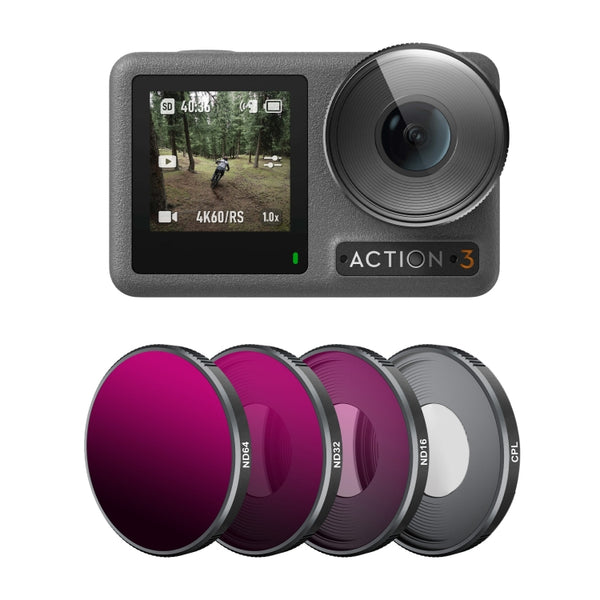 For DJI Action 3 STARTRC 4 in 1 ND16 + ND32 + ND64 + CPL Lens Filter, For DJI Action 3 (ND16/32/64/CPL)
