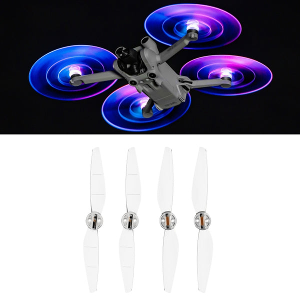 For DJI Mavic Mini 3 Pro STARTRC 2 Pairs Color LED Flash Lamp Low Noise Propellers, For DJI Mavic Mini 3 Pro