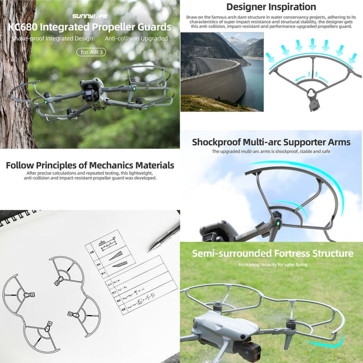 ForDJIAir 3 Sunnylife KC680 Drone Propeller Protective Guard Anti-collision Ring