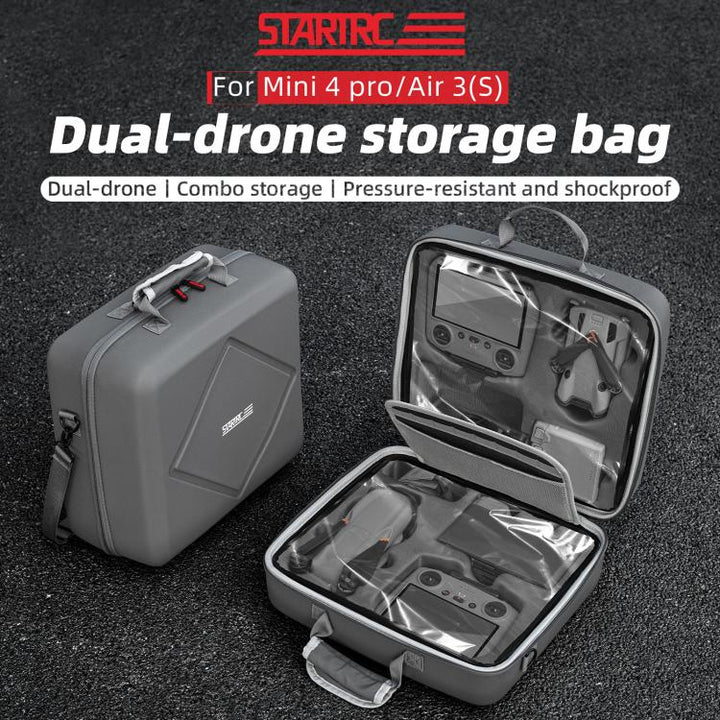 ForDJIAir 3 / Air 3S / Mini 4 Pro STARTRC Dual-Drone Shoulder Storage Bag PU Handbag