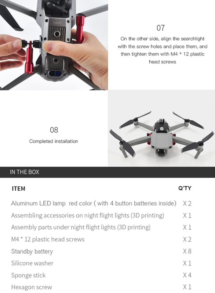 STARTRC Strobe Light Drone Night Flights Remote Control LED Headlamp Searchlight with Fixing Holder forDJIMavic Air 2 / Air 2S