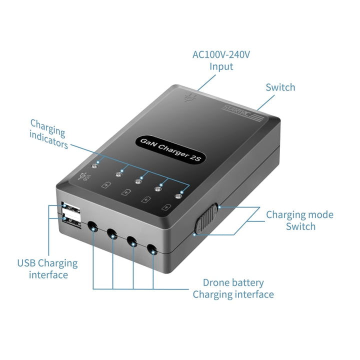 STARTRC 4 in 1 GaN 120W Constant Voltage Smart Charger forDJIMavic Air 2 / Air 2S