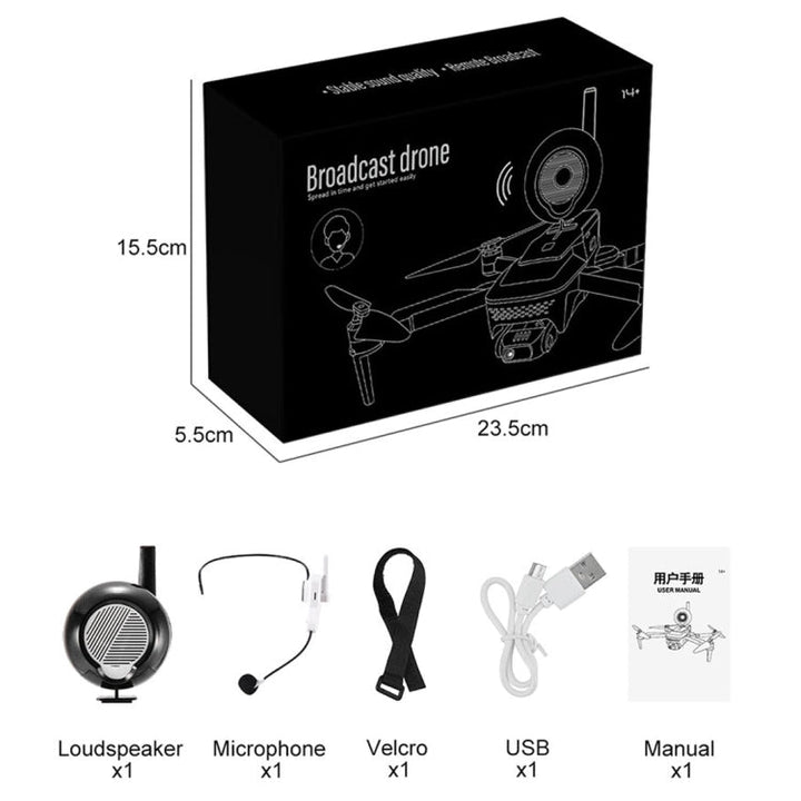 ForDJIMavic Series / Mavic Air 2 Long-distance Interference-free Loudspeaker Drone High-altitude Megaphone with Headset Transmission Alarm Speaker