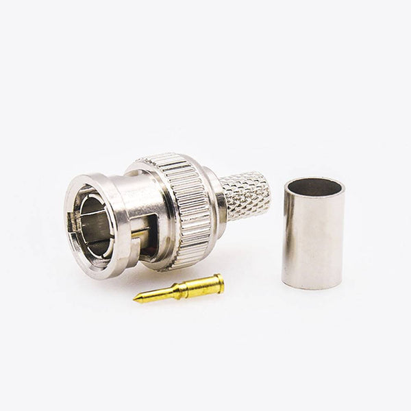 BNC RF 75 Ohm Connector For SYV-50-4 Crimp Male Straight