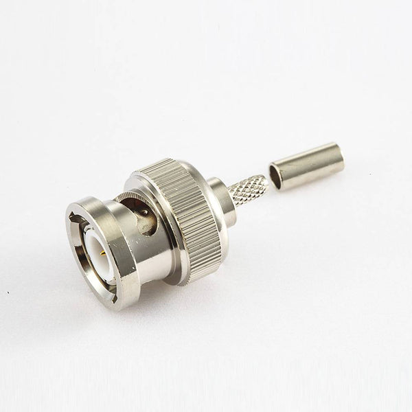 BNC Connector 75 Ohm Male Straight Cable Mount Crimp For RG174/RG316