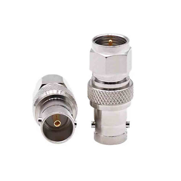HF-Adapter Metall gerader BNC-Stecker auf F-Buchse freihängend 50 Ohm 