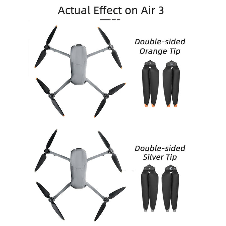 ForDJIAir 3 Sunnylife 8747F Low Noise Quick-release Propellers, Style:1 Pair Orange Tip