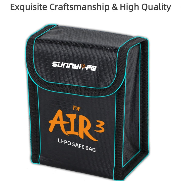 ForDJIAir 3 Sunnylife Battery Explosion-proof Safe Bag Protective Li-Po Safe Bag For 3pcs Batteries