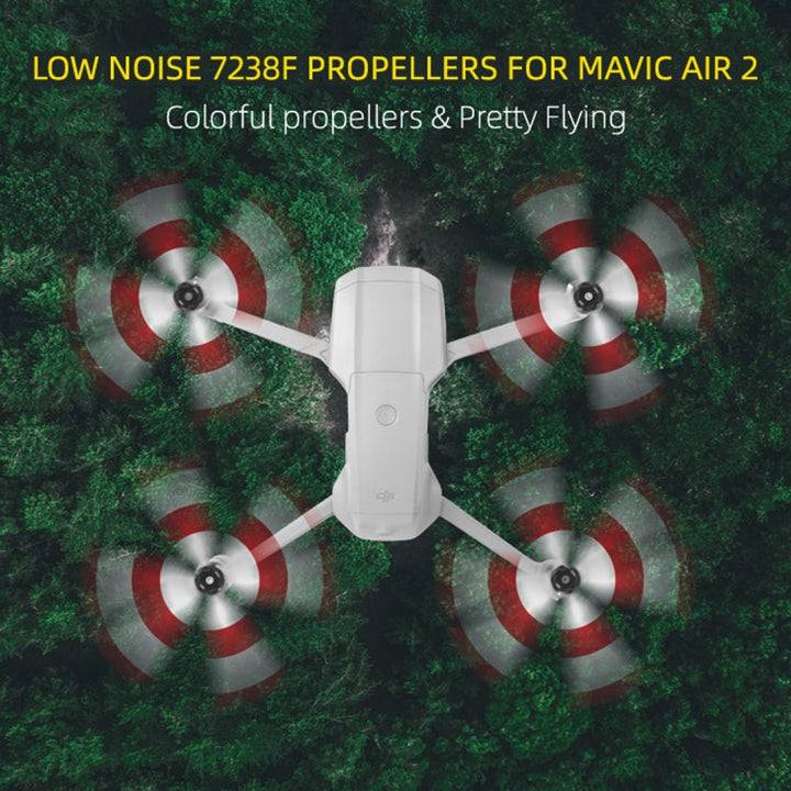 2 Pairs Sunnylife 7238F-2C ForDJIMavic Air 2 Double-sided Two-color Low Noise Quick-release Propellers