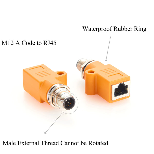 M12 to RJ45 Bulkhead Adapter Waterproof M12 A code 8pin to RJ45 Jack