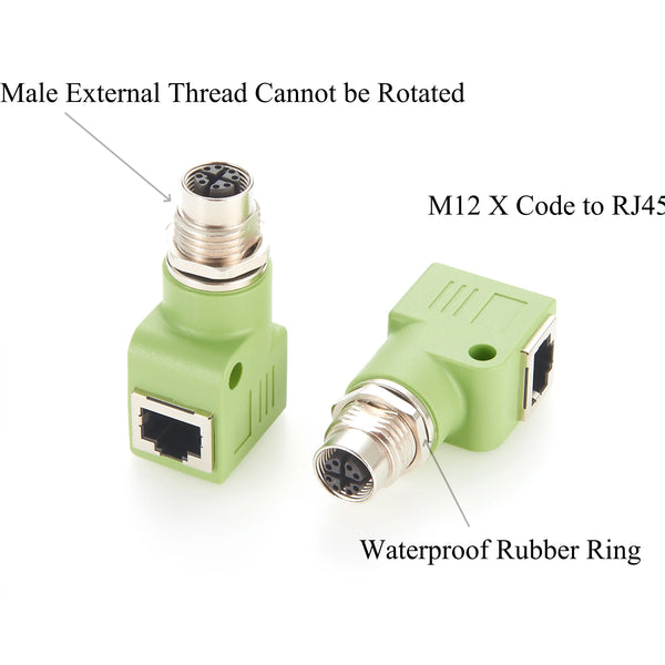 M12 to RJ45 Connector X Code M12 male  8 Pin to RJ45 Female  Connector Industrial  Network Panel MountAdapter