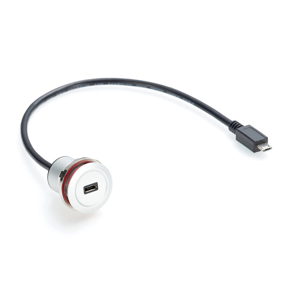 Micro USB Extension Cable,Power Extension Panel Mount Type Cable for Data Round USB Micro Panel Mount Extension Cable-1 Pcs
