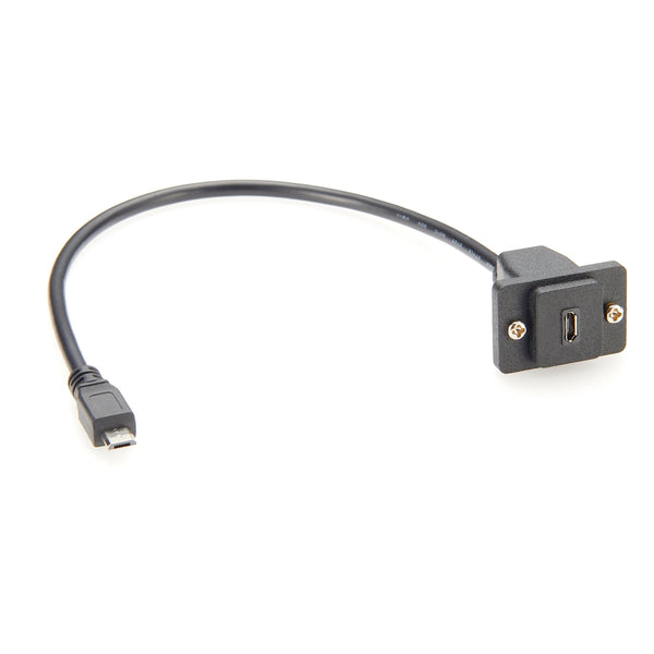 Micro USB Male to Micro USB Female Power Extension Panel Mount Type Cable for Data & Charge Micro USB-1 Pcs
