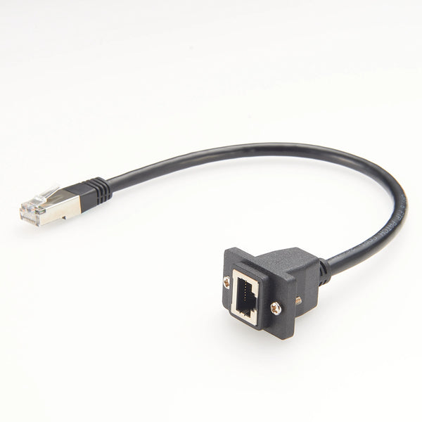 Cat5e-Ethernet-Patchkabel für Panelmontage, Buchse auf Stecker – RJ45-Ethernet-Verlängerungskabel mit Standard-Boot und Panelmontage 