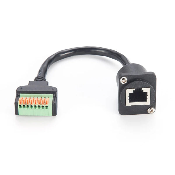 RJ45 8P8C Buchse auf 8-poligen Schraubklemmenblock-Anschluss Breakout-Board-Kabel 