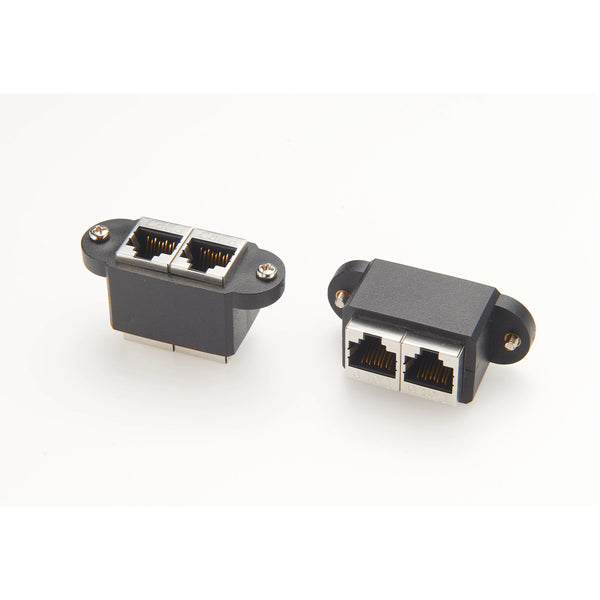 Modularer Adapter RJ45-Buchse auf Dual-RJ45-Buchse - 8P8C - Gerade Pinbelegung Zwei-Port-Anschluss Panelmontage 