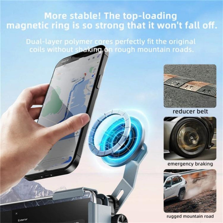 SU7Y Large Display Vehicle Mount Navigation Stand For Tesla Car Screen Magnetic Phone Holder