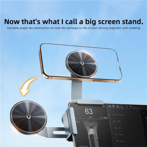 SU7Y Large Display Vehicle Mount Navigation Stand For Tesla Car Screen Magnetic Phone Holder