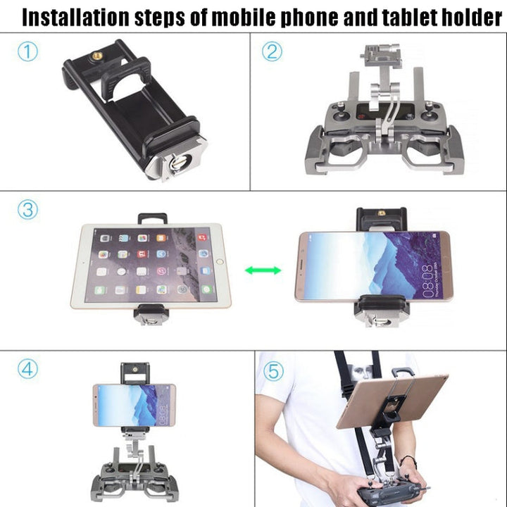 RCSTQ Tablet Bracket Aluminum Alloy Accessories forDJIMavic Air 2 / Pro / 2 / Air / Mini / Spark, Colour: Dual-use