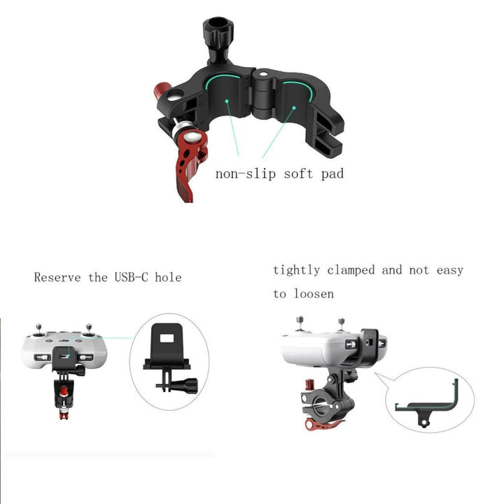 Sunnylife AIR2-Q9402 ForDJIAir 2S / Mini 2 / Mavic Air 2 Remote Control Bicycle Holder Mount Bracket