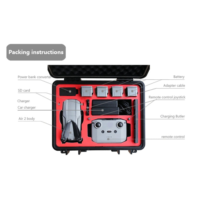 LKTOP ForDJIAir 2S Waterproof Safety Box Storage Suitcase