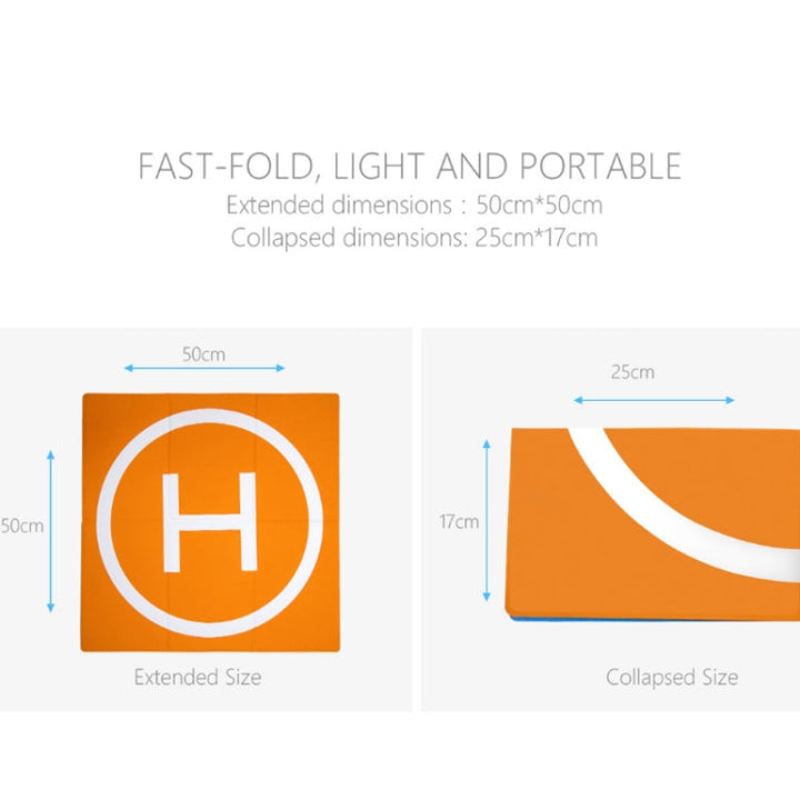 PGYTECH P-GM-106 Foldable Landing Pad Parking Apron forDJIFPV / Air 2S / Mavic Air 2 / Mini 2 / Mavic 2/ Pro / Air, Size: 50 x 50cm