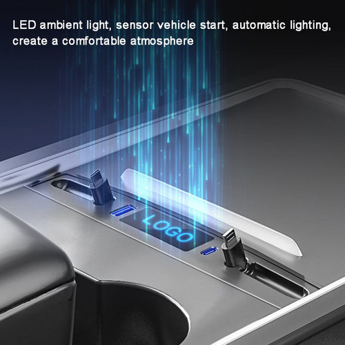 For Tesla Model 3/Y 27W Quick Interior Charger Intelligent USB-C/Type-C Docking Station HUB