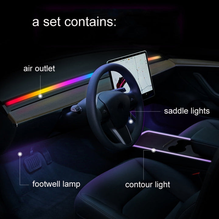 For Tesla Model 3/Y Car Dashboard APP To Control Colorful Ambient Lights