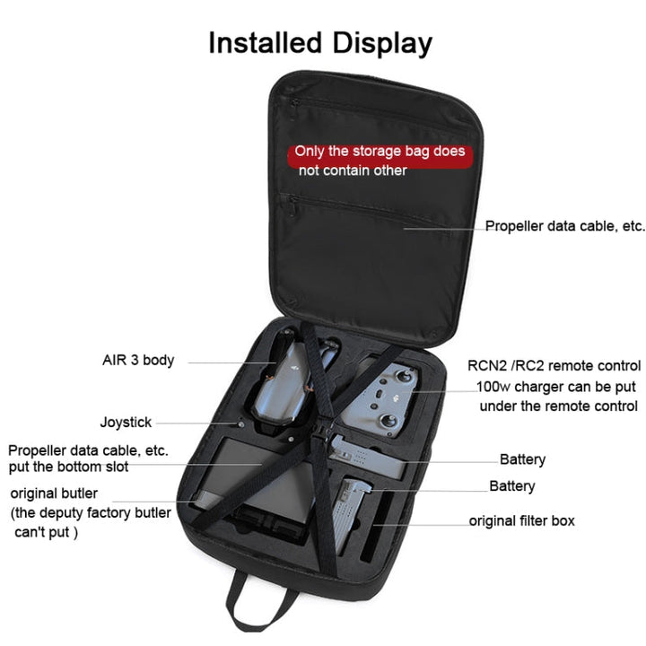 ForDJIAIR 3 Storage Bag Backpack Compatible with RC-N2 or RC 2 Remote Control