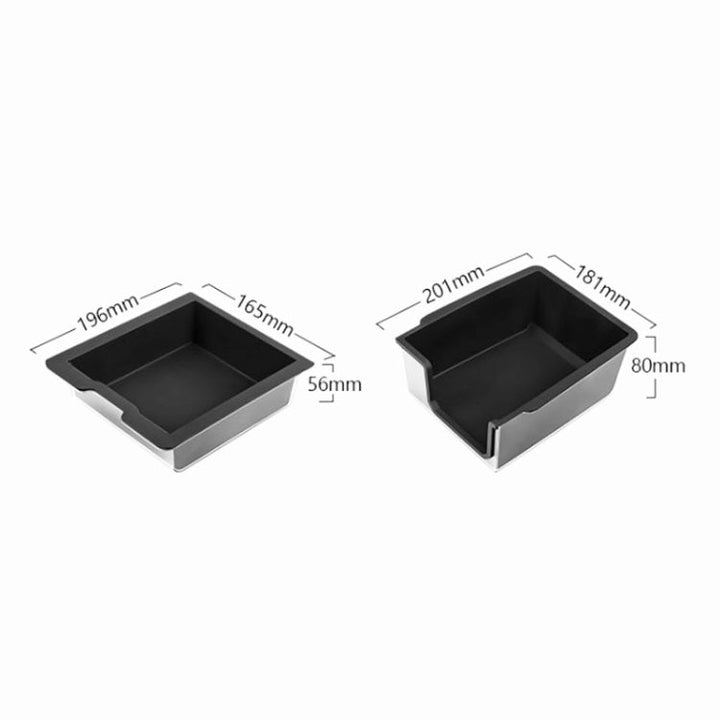 For Tesla Model 3/Y Silicone Double Layer Storage Small Ice Box, Style: Center Front With Divider