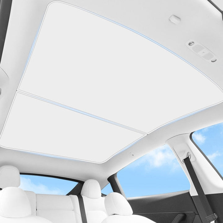 2pcs /Set For Tesla Model Y Ice Crystal Sunshade Car Roof Front And Rear Sunroof Shade