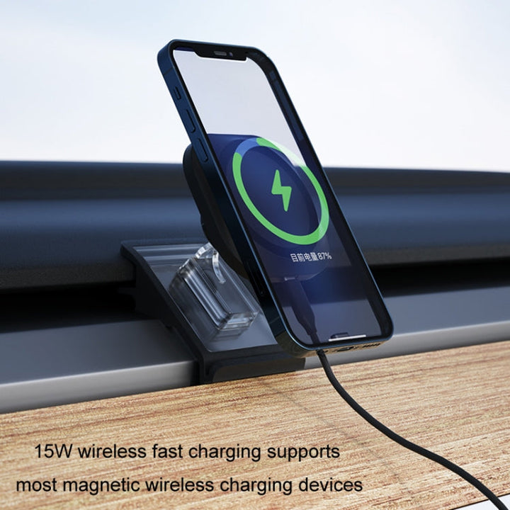 For Tesla Model 3/Y 15W Car Magnetic Fast Charging Mobile Phone Holder, Color: LD-TSF-M4