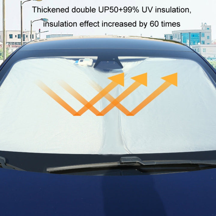 For Tesla Car Front Shield Silver-coated Foldable Sunshade Film