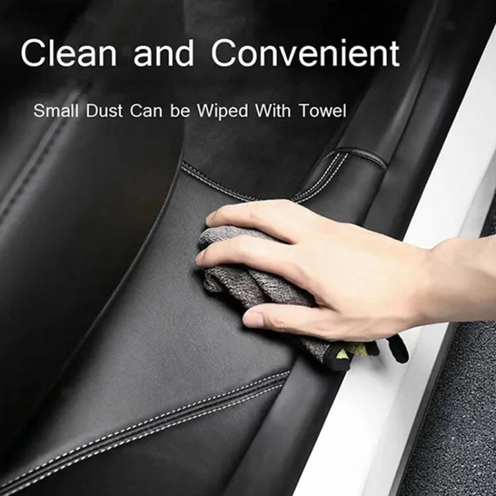 For Tesla Model Y Rear Door Built-In Sill Strip Rear Seats Anti-Kick Leather Protective Pad