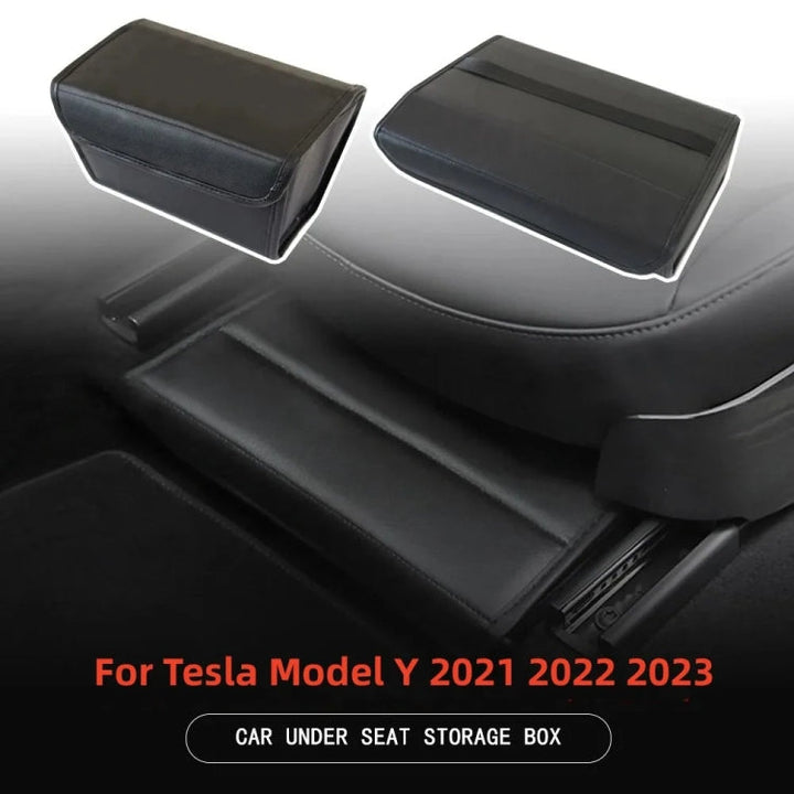 For Tesla Model Y PU Leather Car Interior Storage Glove Box Modification Accessories, Style: Seat Model