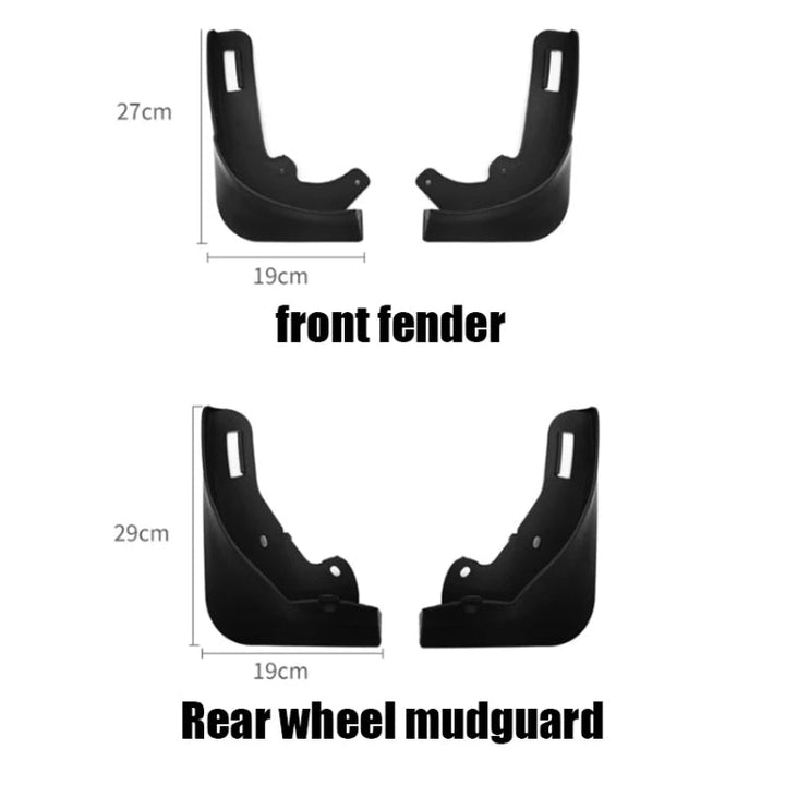 For Tesla Model Y Car Punch-Free Front And Rear Wheel Soft Rubber Mudguards, Style: Matte Black