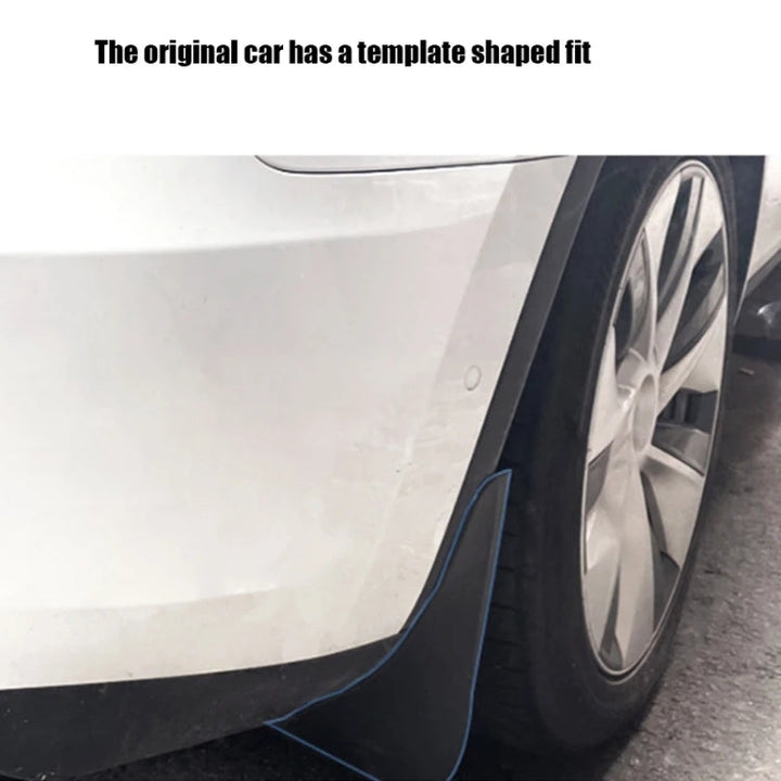 For Tesla Model Y Car Punch-Free Front And Rear Wheel Soft Rubber Mudguards, Style: Matte Black