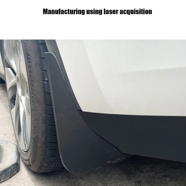 For Tesla Model Y Car Punch-Free Front And Rear Wheel Soft Rubber Mudguards, Style: Matte Black