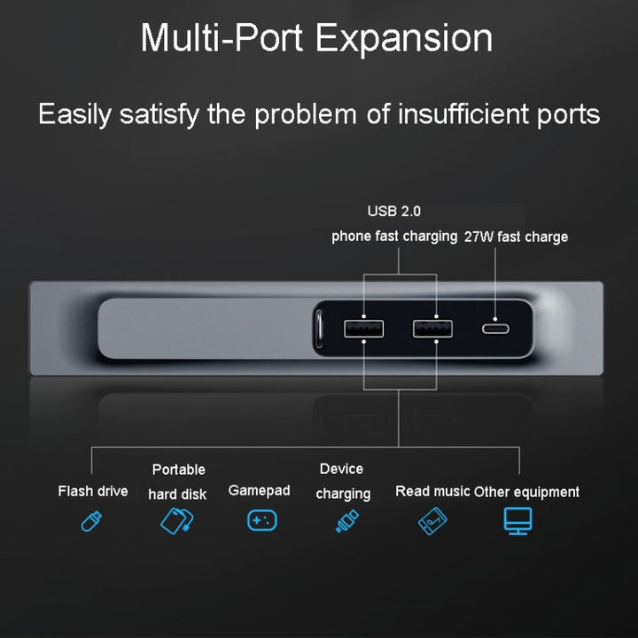 For Tesla Model 3/Y Docking Station USB Hub Switching Connector Fast Charging Accessory