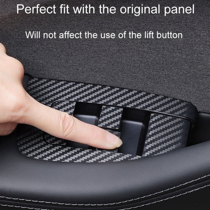 4pcs /Set For Tesla Model 3 Lift Window Button Sticker Car Interior, Style: Carbon Fiber