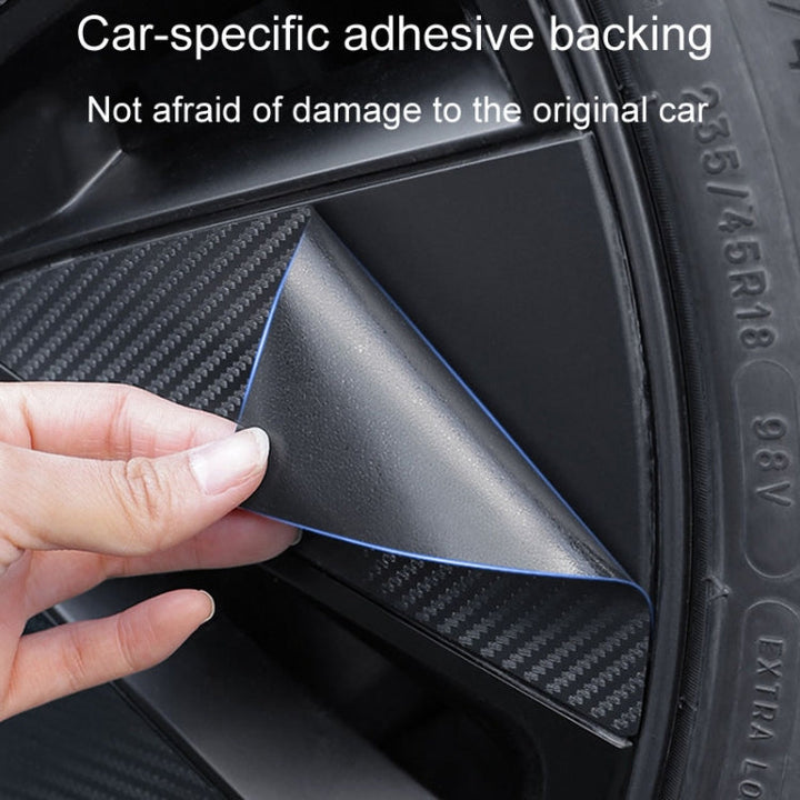 28pcs /Set For Tesla Model 3 Tire Sticker Modification Protective Film, Style: Carbon Fiber