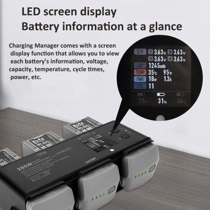 ForDJIAir 3 Smart Flight Battery LKTOP 200W 3-Channel Charging Manager